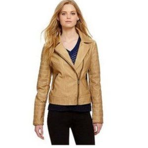 Buffalo David Bitton Tan Nyxie Vegan Leather Moto